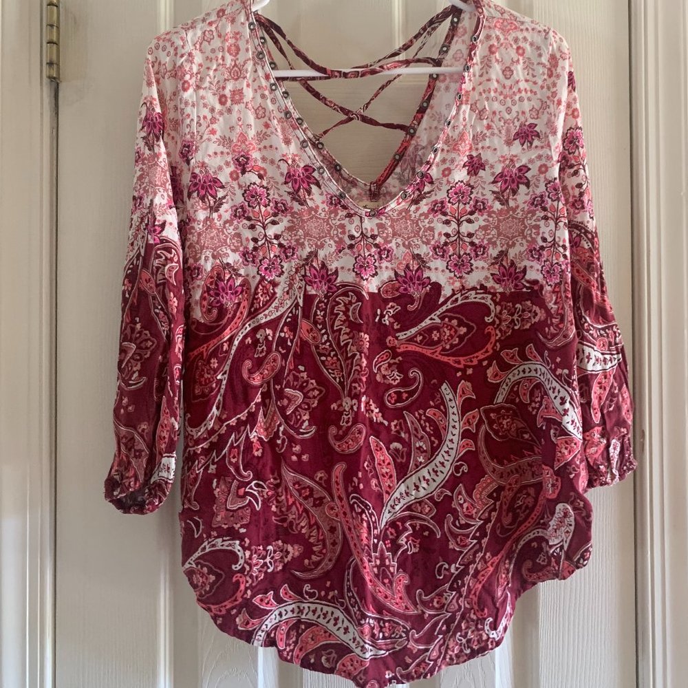Hollister Paisley 3/4 Sleeve Blouse